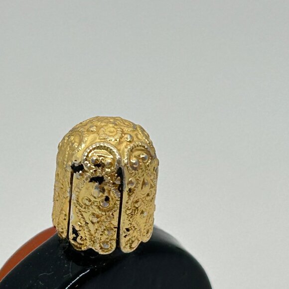 Vintage Three Graces Cameo Perfume Bottle Resin Black Glass Made in Austria READ - Picture 13 of 16